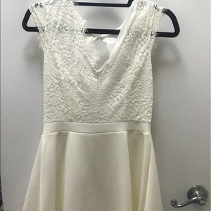 White lace mini dress